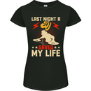 Last Night a DJ Saved My Life DJing Womens Petite Cut T-Shirt Black