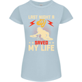 Last Night a DJ Saved My Life DJing Womens Petite Cut T-Shirt Light Blue