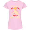 Last Night a DJ Saved My Life DJing Womens Petite Cut T-Shirt Light Pink
