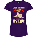 Last Night a DJ Saved My Life DJing Womens Petite Cut T-Shirt Purple