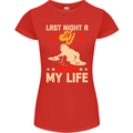 Last Night a DJ Saved My Life DJing Womens Petite Cut T-Shirt Red