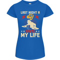 Last Night a DJ Saved My Life DJing Womens Petite Cut T-Shirt Royal Blue