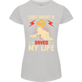 Last Night a DJ Saved My Life DJing Womens Petite Cut T-Shirt Sports Grey