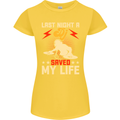 Last Night a DJ Saved My Life DJing Womens Petite Cut T-Shirt Yellow