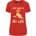 Last Night a DJ Saved My Life DJing Womens Wider Cut T-Shirt Red