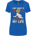 Last Night a DJ Saved My Life DJing Womens Wider Cut T-Shirt Royal Blue