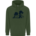 Laurel & Hardy AKA Dick and Doof Childrens Kids Hoodie Forest Green