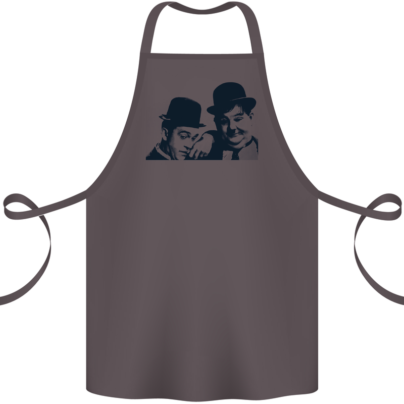 Laurel & Hardy AKA Dick and Doof Cotton Apron 100% Organic Dark Grey