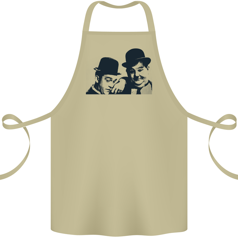 Laurel & Hardy AKA Dick and Doof Cotton Apron 100% Organic Khaki
