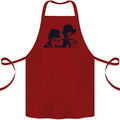Laurel & Hardy AKA Dick and Doof Cotton Apron 100% Organic Maroon