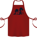 Laurel & Hardy AKA Dick and Doof Cotton Apron 100% Organic Maroon