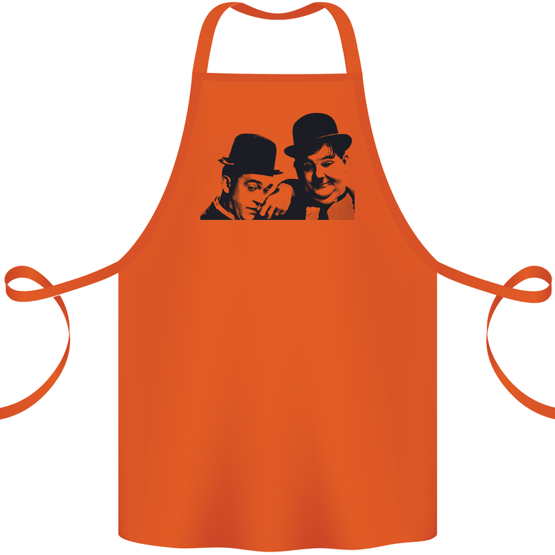 Laurel & Hardy AKA Dick and Doof Cotton Apron 100% Organic Orange