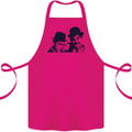 Laurel & Hardy AKA Dick and Doof Cotton Apron 100% Organic Pink