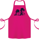 Laurel & Hardy AKA Dick and Doof Cotton Apron 100% Organic Pink