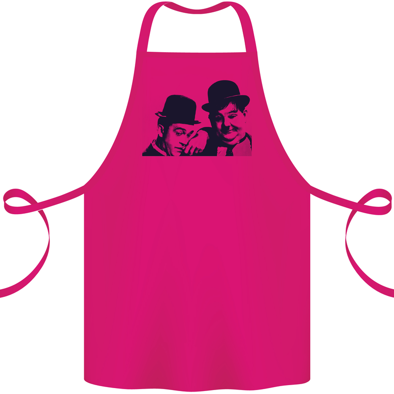 Laurel & Hardy AKA Dick and Doof Cotton Apron 100% Organic Pink