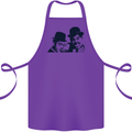Laurel & Hardy AKA Dick and Doof Cotton Apron 100% Organic Purple