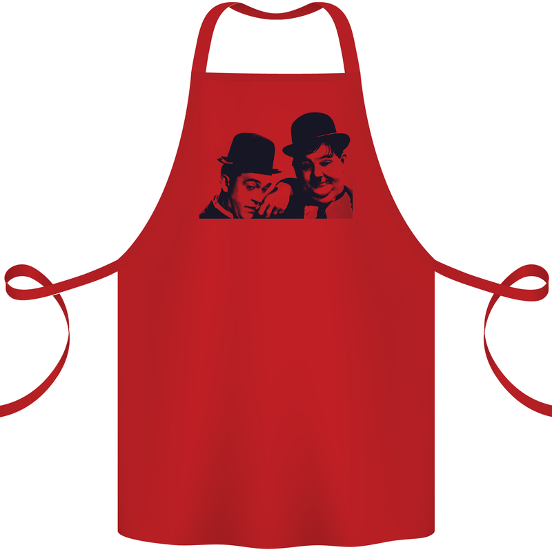Laurel & Hardy AKA Dick and Doof Cotton Apron 100% Organic Red