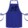 Laurel & Hardy AKA Dick and Doof Cotton Apron 100% Organic Royal Blue
