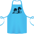 Laurel & Hardy AKA Dick and Doof Cotton Apron 100% Organic Turquoise