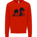 Laurel & Hardy AKA Dick and Doof Kids Sweatshirt Jumper Bright Red