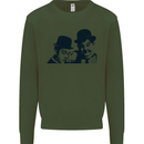 Laurel & Hardy AKA Dick and Doof Kids Sweatshirt Jumper Forest Green