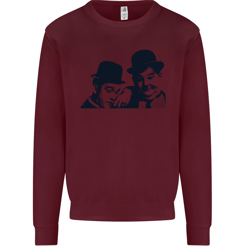 Laurel & Hardy AKA Dick and Doof Kids Sweatshirt Jumper Maroon