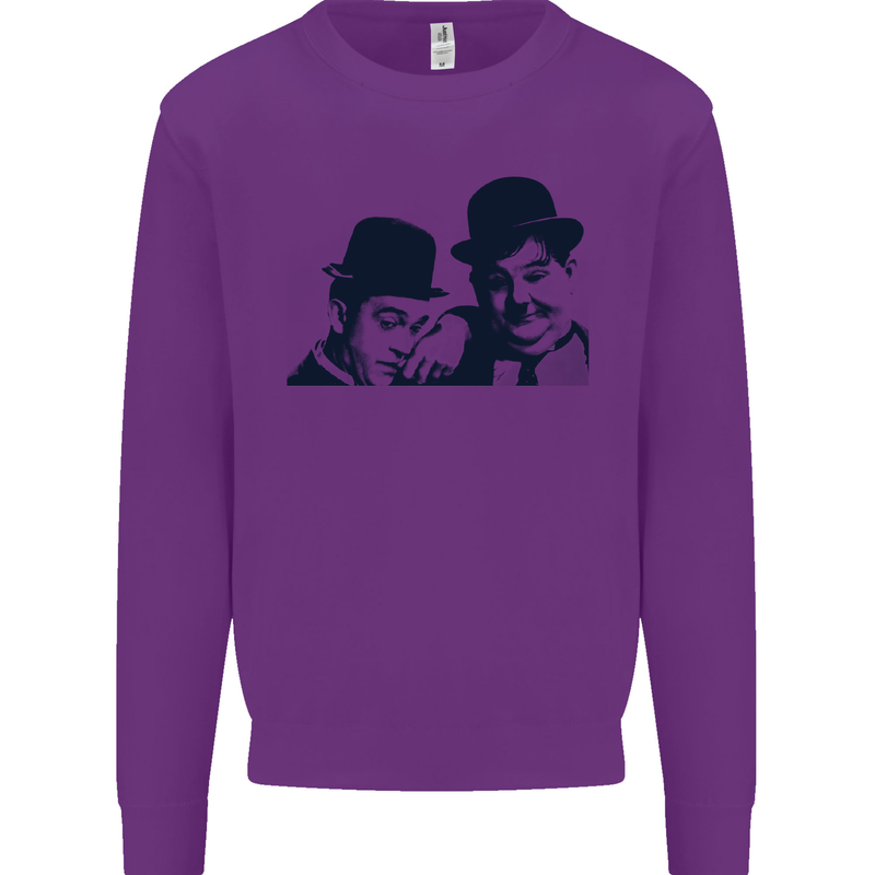 Laurel & Hardy AKA Dick and Doof Kids Sweatshirt Jumper Purple