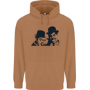 Laurel & Hardy AKA Dick and Doof Mens 80% Cotton Hoodie Caramel Latte