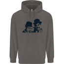 Laurel & Hardy AKA Dick and Doof Mens 80% Cotton Hoodie Charcoal