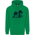 Laurel & Hardy AKA Dick and Doof Mens 80% Cotton Hoodie Irish Green
