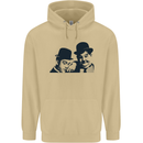Laurel & Hardy AKA Dick and Doof Mens 80% Cotton Hoodie Sand