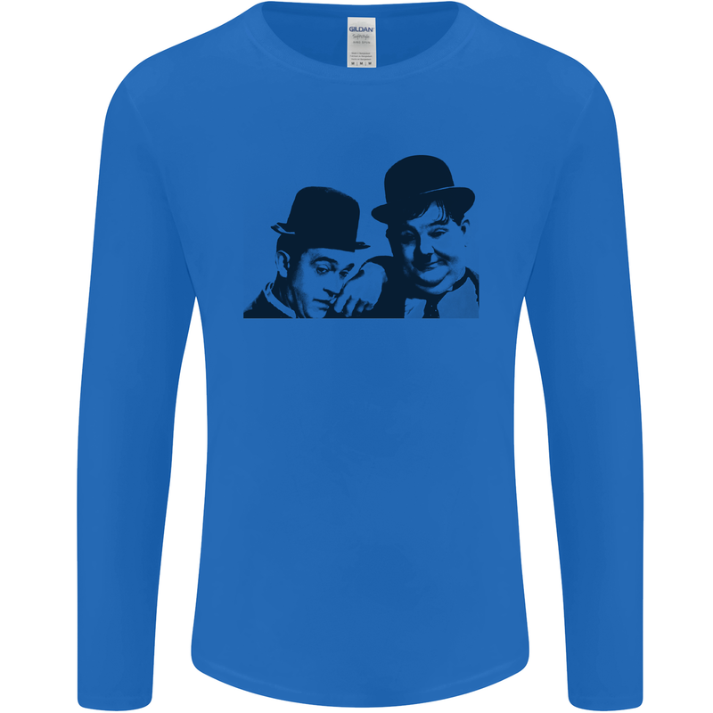 Laurel & Hardy AKA Dick and Doof Mens Long Sleeve T-Shirt Royal Blue