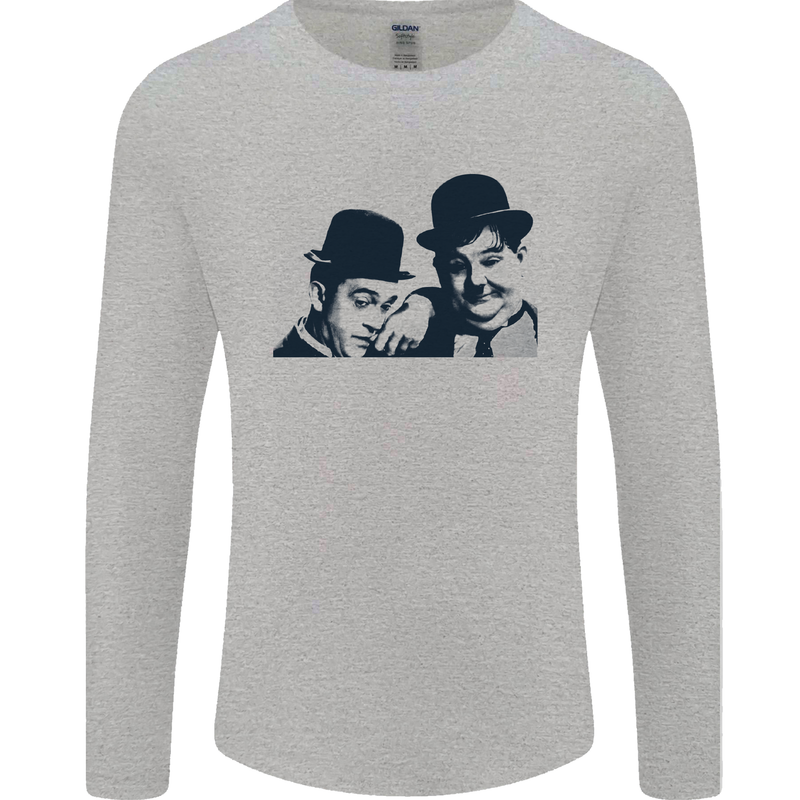 Laurel & Hardy AKA Dick and Doof Mens Long Sleeve T-Shirt Sports Grey