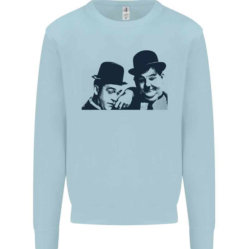 Laurel & Hardy AKA Dick and Doof Mens Sweatshirt Jumper Light Blue
