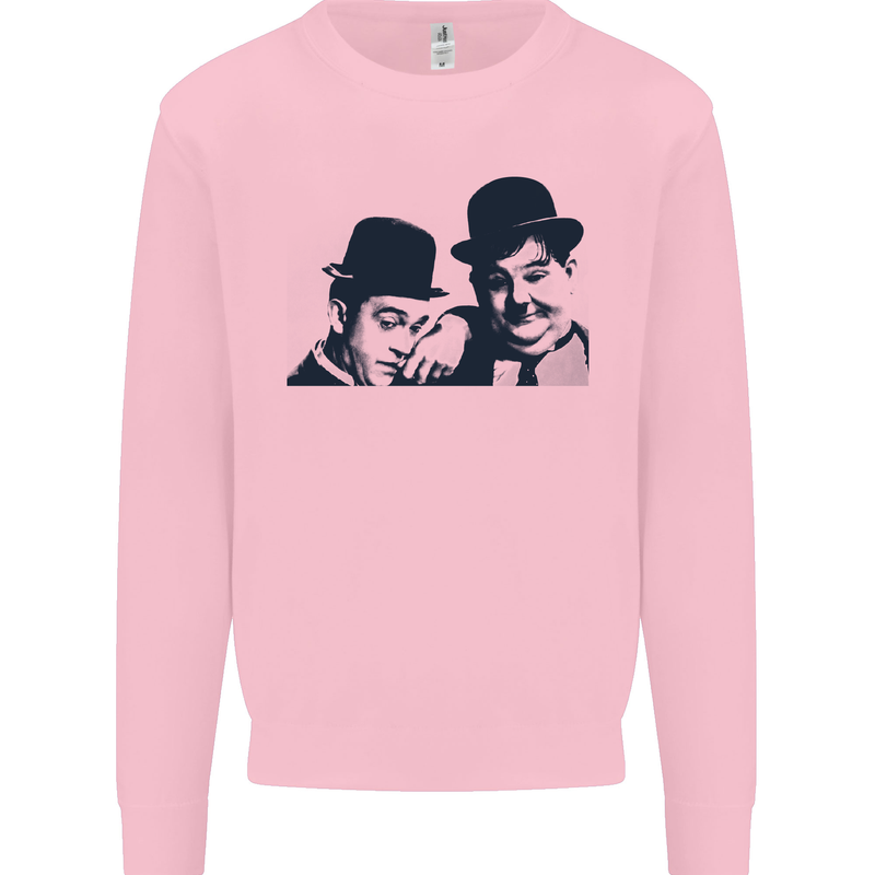 Laurel & Hardy AKA Dick and Doof Mens Sweatshirt Jumper Light Pink