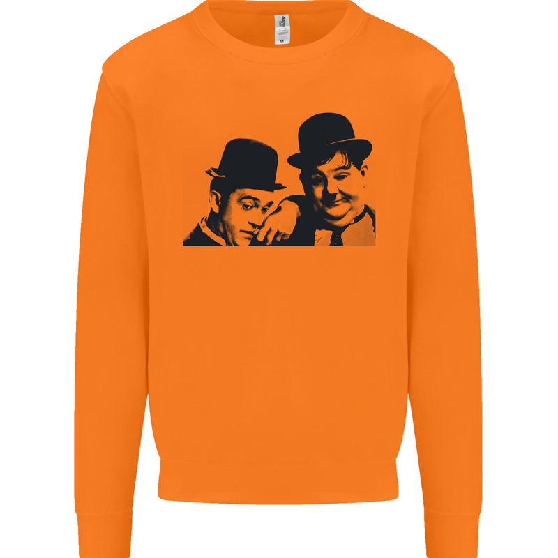 Laurel & Hardy AKA Dick and Doof Mens Sweatshirt Jumper Orange