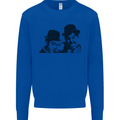 Laurel & Hardy AKA Dick and Doof Mens Sweatshirt Jumper Royal Blue
