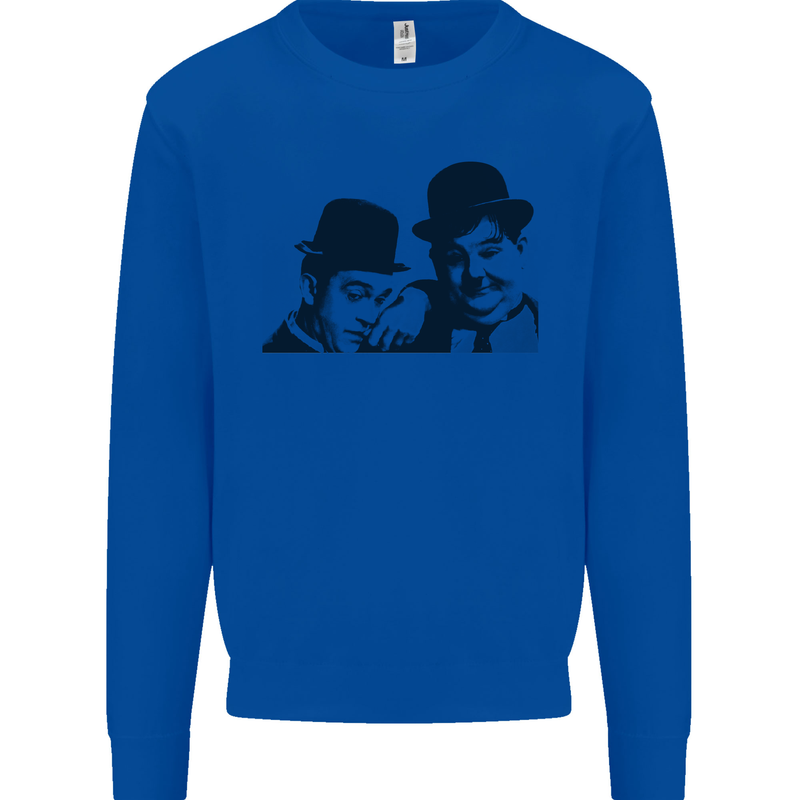 Laurel & Hardy AKA Dick and Doof Mens Sweatshirt Jumper Royal Blue