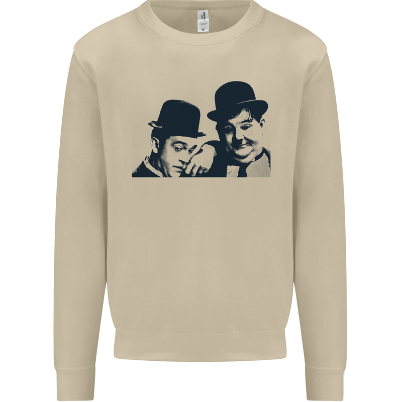 Laurel & Hardy AKA Dick and Doof Mens Sweatshirt Jumper Sand