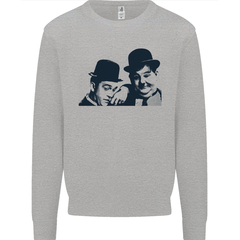 Laurel & Hardy AKA Dick and Doof Mens Sweatshirt Jumper Sports Grey