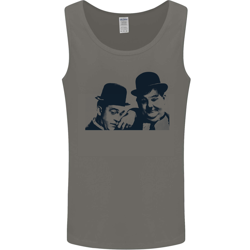 Laurel & Hardy AKA Dick and Doof Mens Vest Tank Top Charcoal
