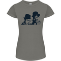Laurel & Hardy AKA Dick and Doof Womens Petite Cut T-Shirt Charcoal