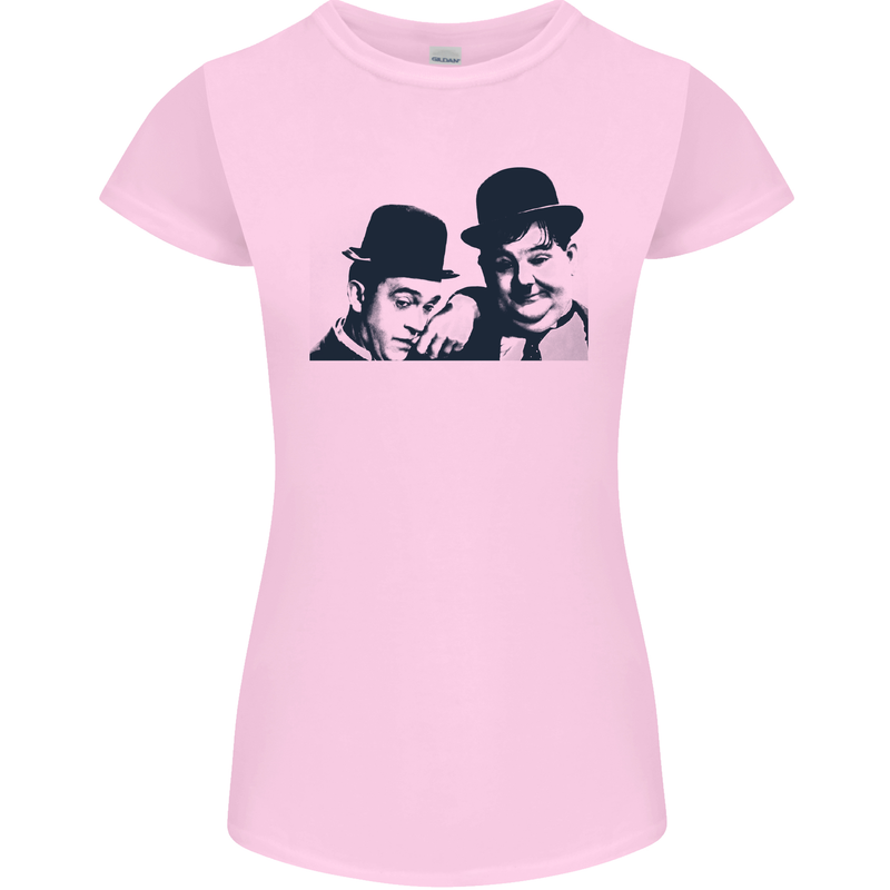 Laurel & Hardy AKA Dick and Doof Womens Petite Cut T-Shirt Light Pink