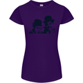 Laurel & Hardy AKA Dick and Doof Womens Petite Cut T-Shirt Purple