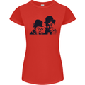 Laurel & Hardy AKA Dick and Doof Womens Petite Cut T-Shirt Red