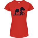 Laurel & Hardy AKA Dick and Doof Womens Petite Cut T-Shirt Red