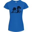 Laurel & Hardy AKA Dick and Doof Womens Petite Cut T-Shirt Royal Blue