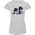 Laurel & Hardy AKA Dick and Doof Womens Petite Cut T-Shirt Sports Grey