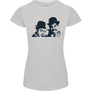 Laurel & Hardy AKA Dick and Doof Womens Petite Cut T-Shirt Sports Grey