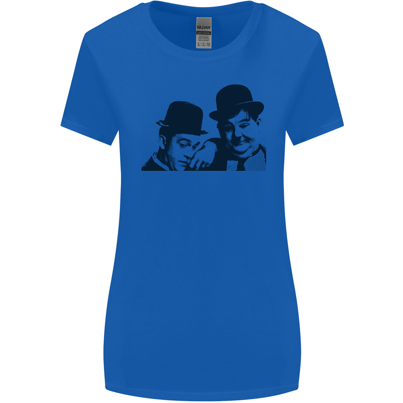 Laurel & Hardy AKA Dick and Doof Womens Wider Cut T-Shirt Royal Blue